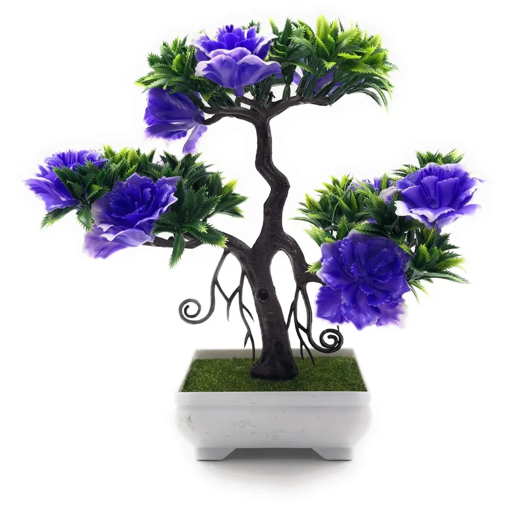 Artificial Dwarf Tree And Grass with PVC Pot (Blue)