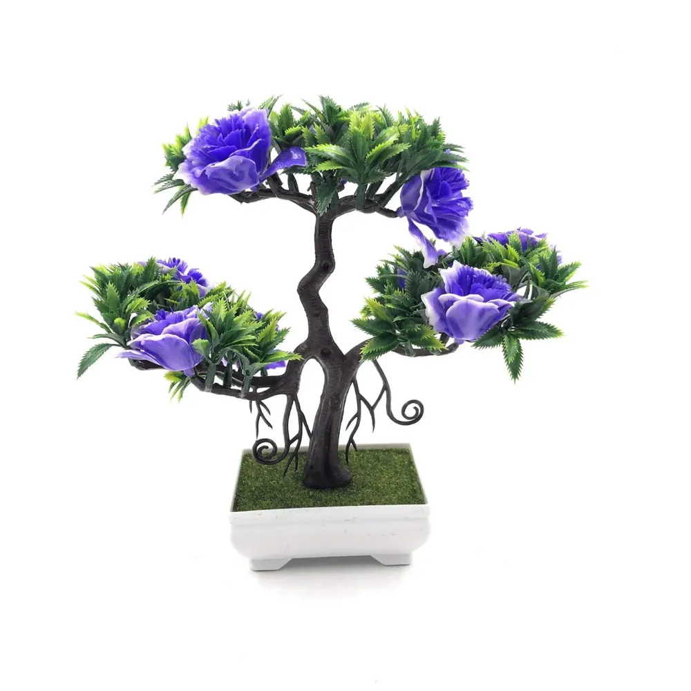 Artificial Dwarf Tree And Grass with PVC Pot (Blue)