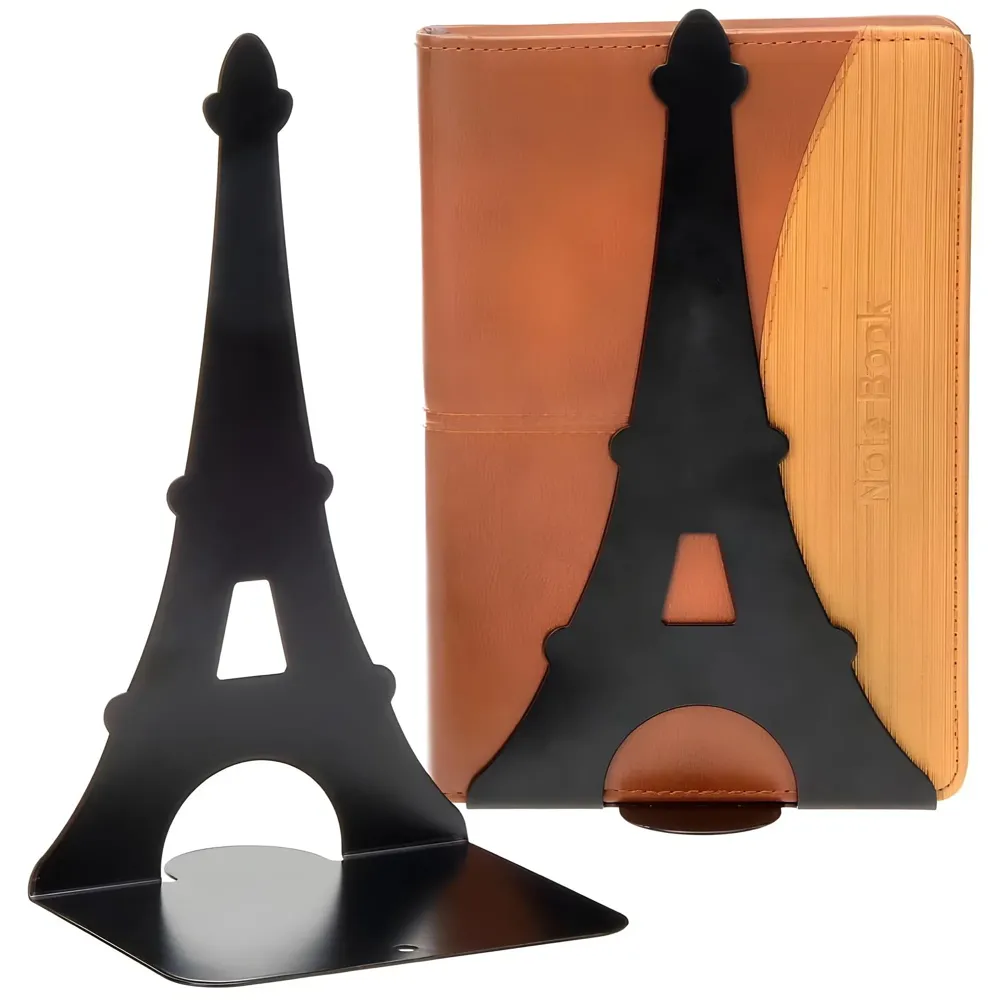 Eiffel Tower Bookends – Stylish & Durable Metal Book Holder, Book Holder for Shelves, Decor for Home, Office, Library, Study Room, Elegant Paris-Themed Desk Organizer.