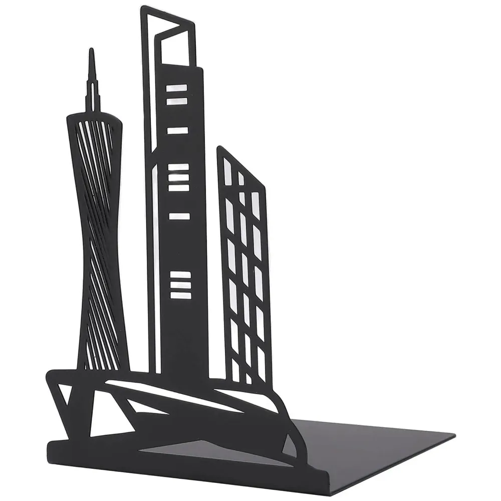 Skyline Bookends – Stylish & Durable Metal Book Holder, Book Holder for Shelves, Decor for Home, Office, Library, Study Room, Elegant Desk Organizer.