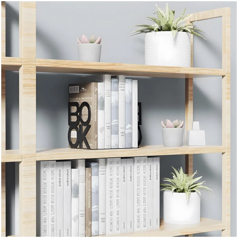 Book Bookends – Stylish & Durable Metal Book Holder, Book Holder for Shelves, Decor for Home, Office, Library, Study Room, Elegant Desk Organizer.
