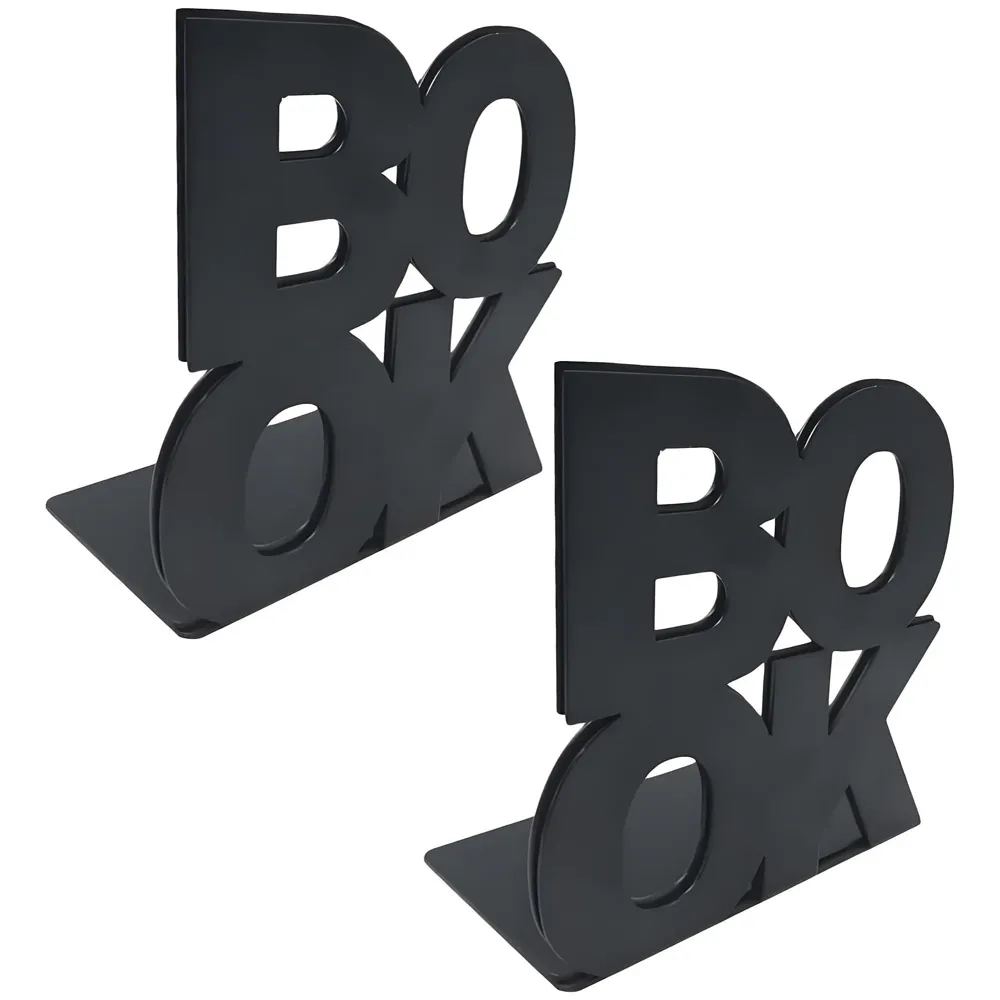 Book Bookends – Stylish & Durable Metal Book Holder, Book Holder for Shelves, Decor for Home, Office, Library, Study Room, Elegant Desk Organizer.