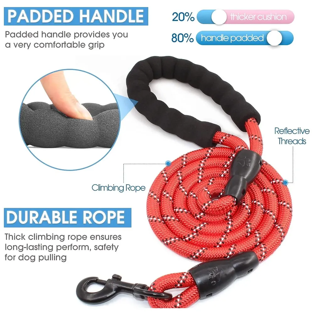 Dog K9 Police Harness Dog Vest with Hook and Loop Straps and Handle and Adjustable (Leash 5FT, Red)