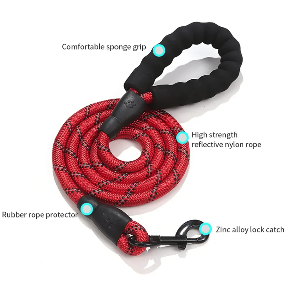 Dog K9 Police Harness Dog Vest with Hook and Loop Straps and Handle and Adjustable (Leash 5FT, Red)