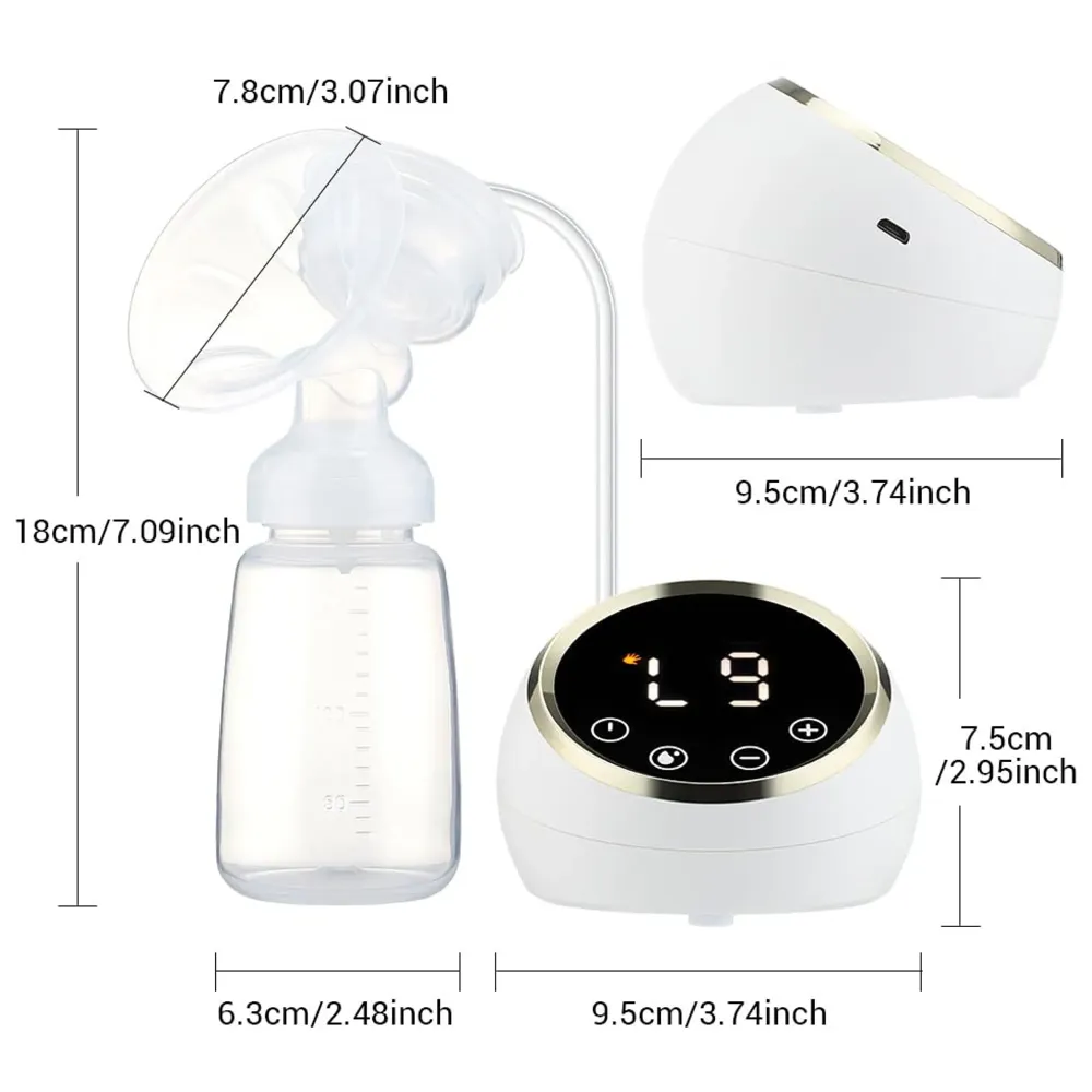 Automatic Double Portable Breast Pump with Dual Mode, 3 Modes - Massage, Suction, Bionic, Soft Silicone Cushion, BPA Free LCD Display