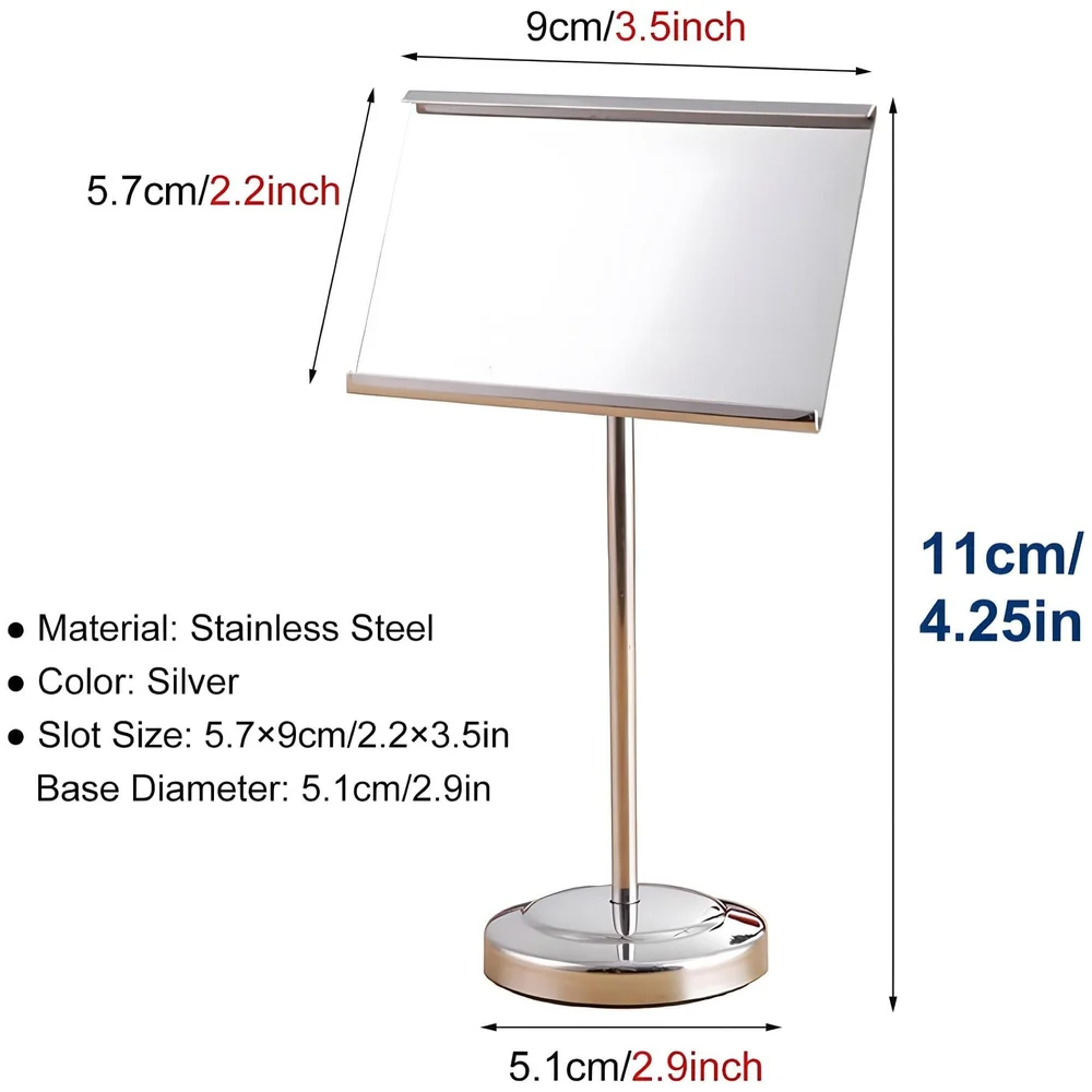 Stainless Steel Buffet Food Name Card Holder – Elegant and Durable Name Card Stand for Weddings, Catering Events, and Restaurants Buffets – 11cm