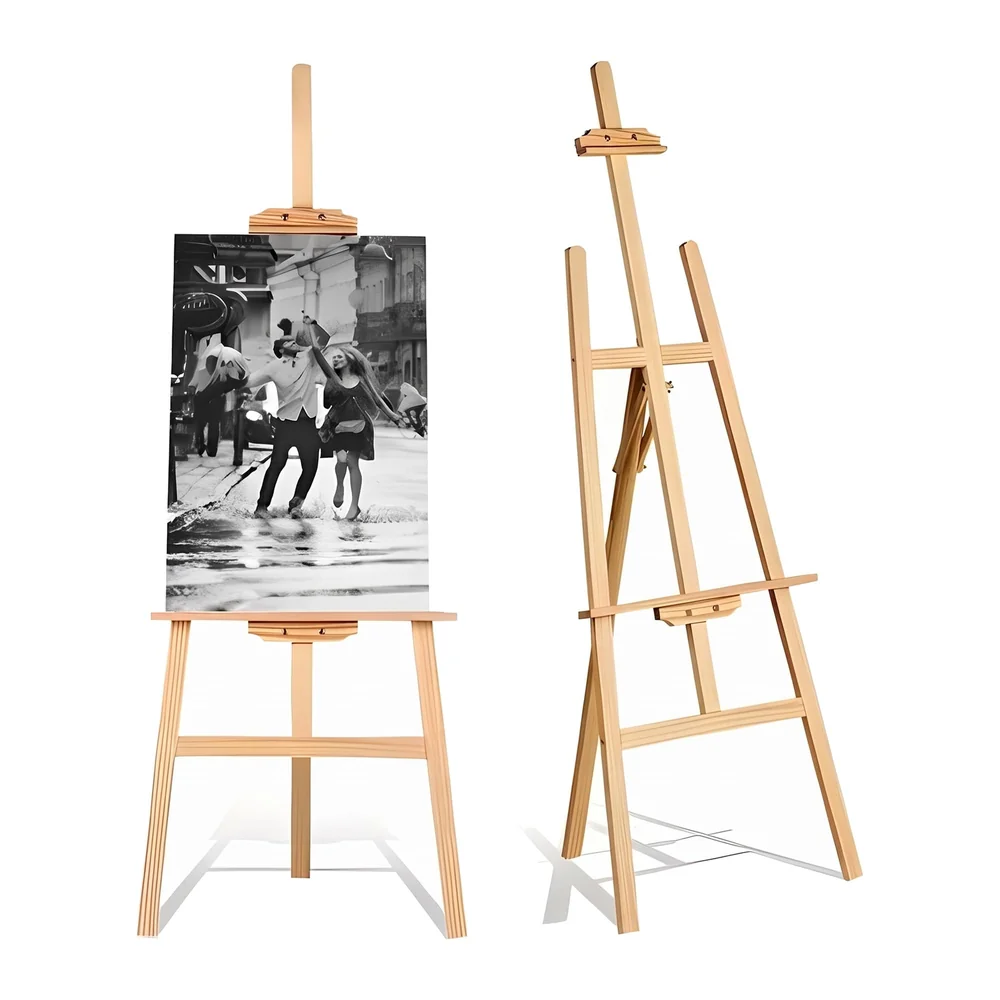 Wooden Display Adjustable Stand Heavy Artist Easel 3 Legs for Painting, Holding Pictures, Display and Advertisements. 5 Feet (152 cm). Showroom Display, Painting, Drawing. (Wooden)