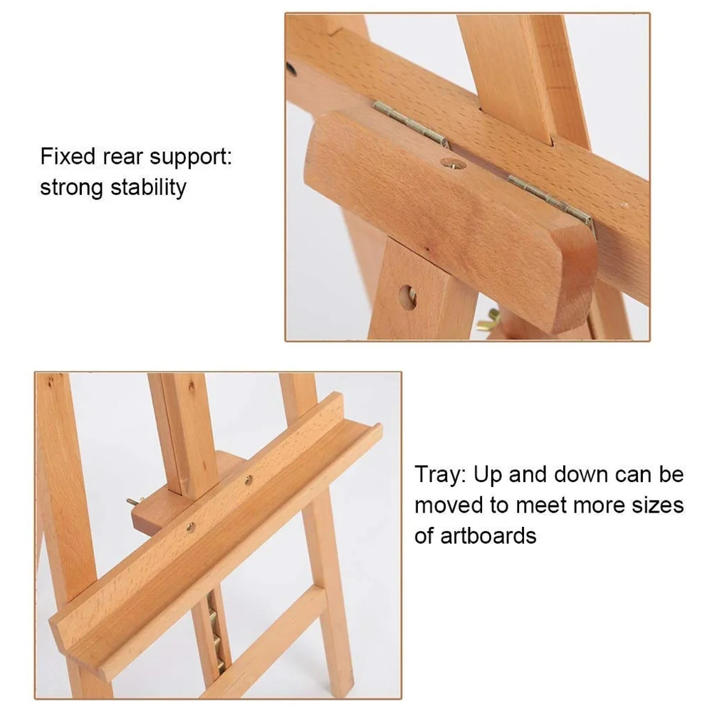 Wooden Display Adjustable Stand Heavy Artist Easel 3 Legs for Painting, Holding Pictures, Display and Advertisements. 5 Feet (152 cm). Showroom Display, Painting, Drawing. (Wooden)