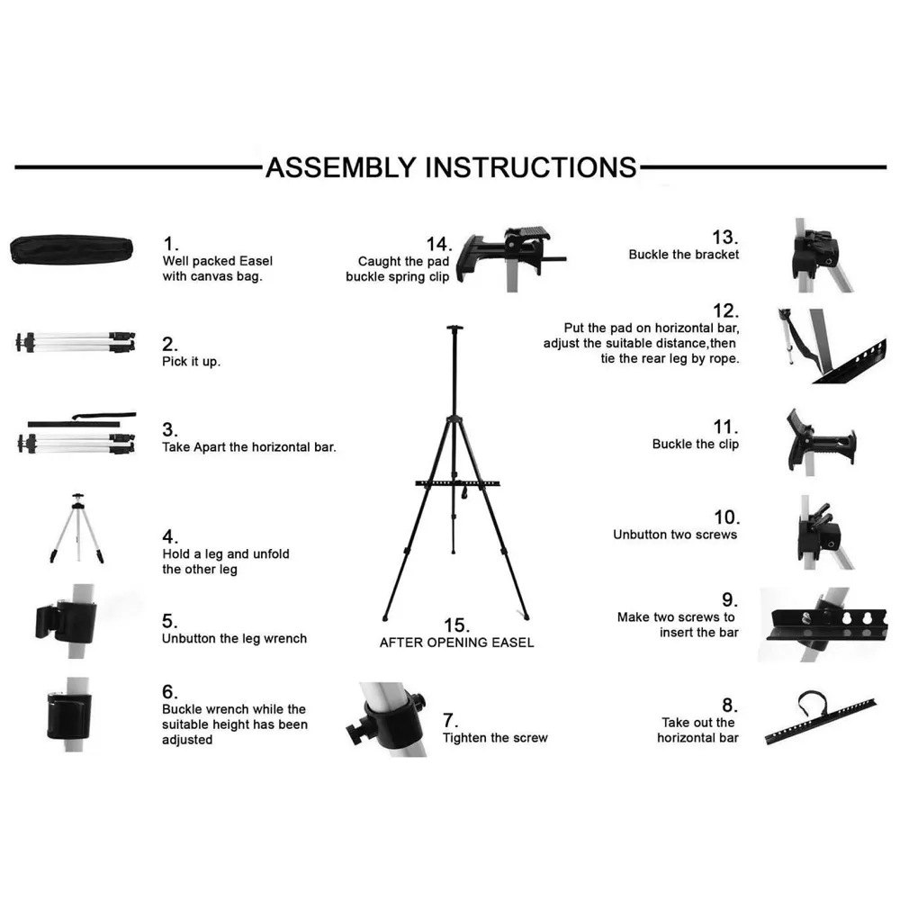 Pack of 2 Easel for Art Adjustable Lightweight Telescopic Artist Display Stand with Carry Bag. Showroom Display Stand (2 Pcs)