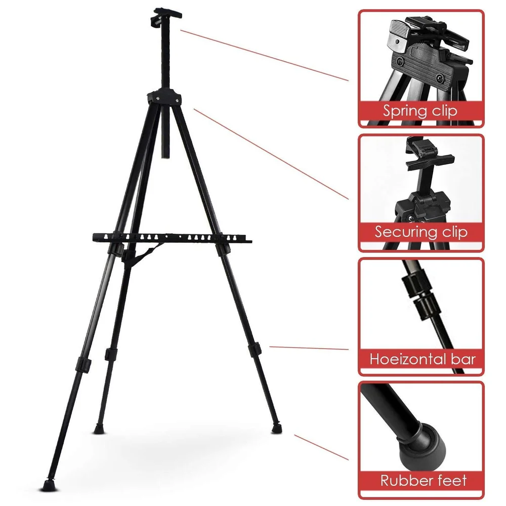 Easel for Art Adjustable Lightweight Telescopic Artist Display Stand with Carry Bag. Showroom Display Stand (1 PC)