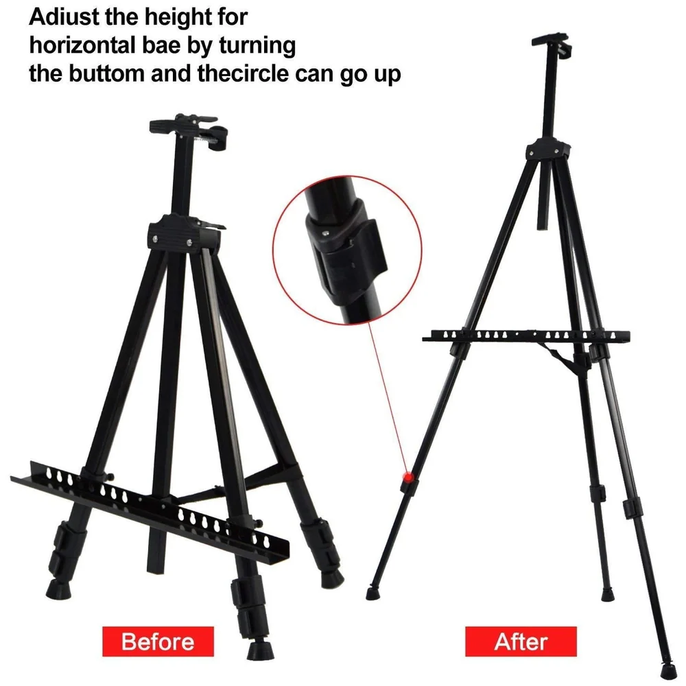 Easel for Art Adjustable Lightweight Telescopic Artist Display Stand with Carry Bag. Showroom Display Stand (1 PC)