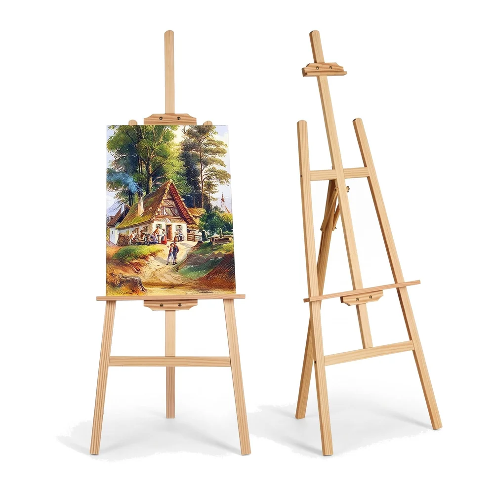 Wooden Easel Canvas Holder 6 Ft 182 cm White Board Artist Stand