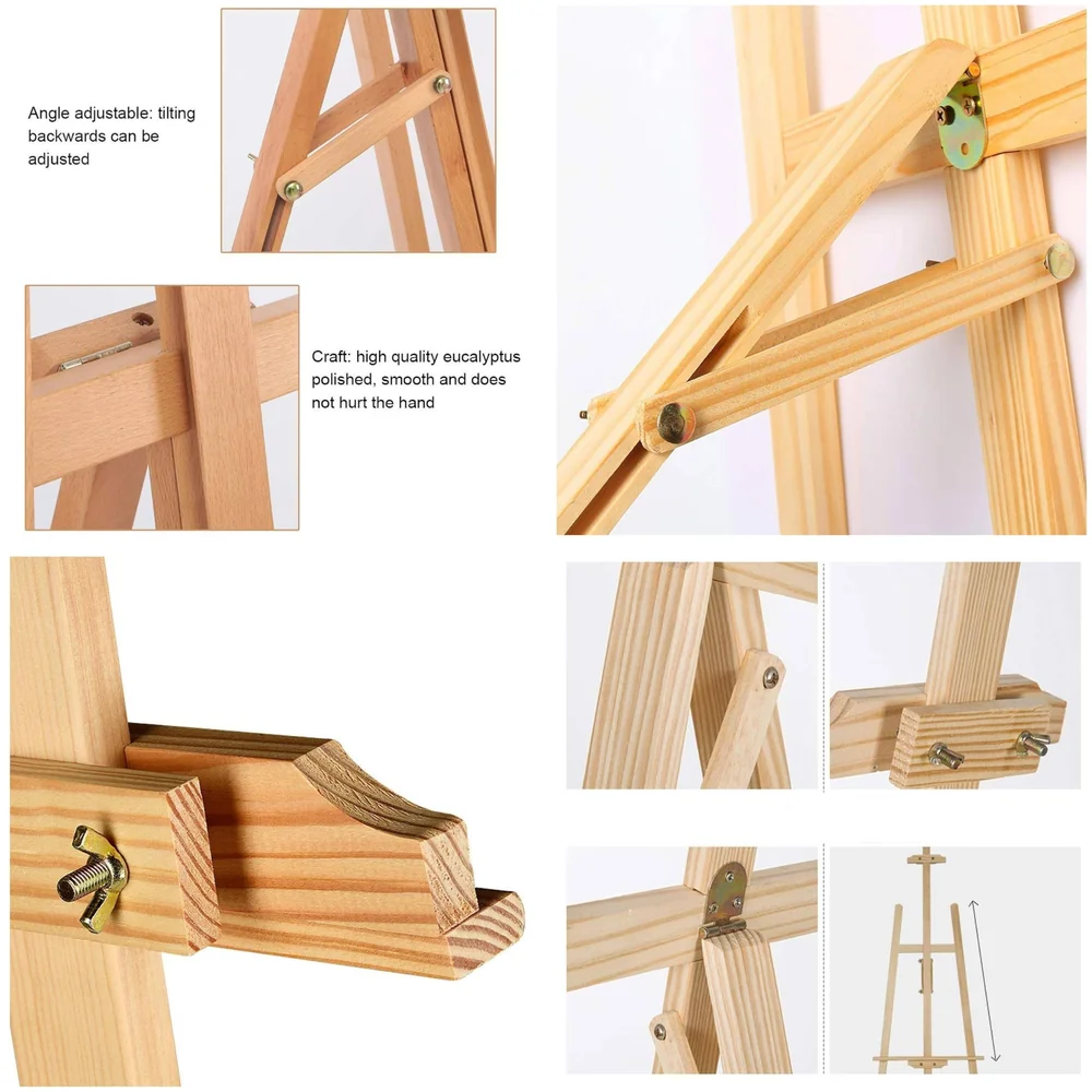 Wooden Easel Canvas Holder 6 Ft 182 cm White Board Artist Stand