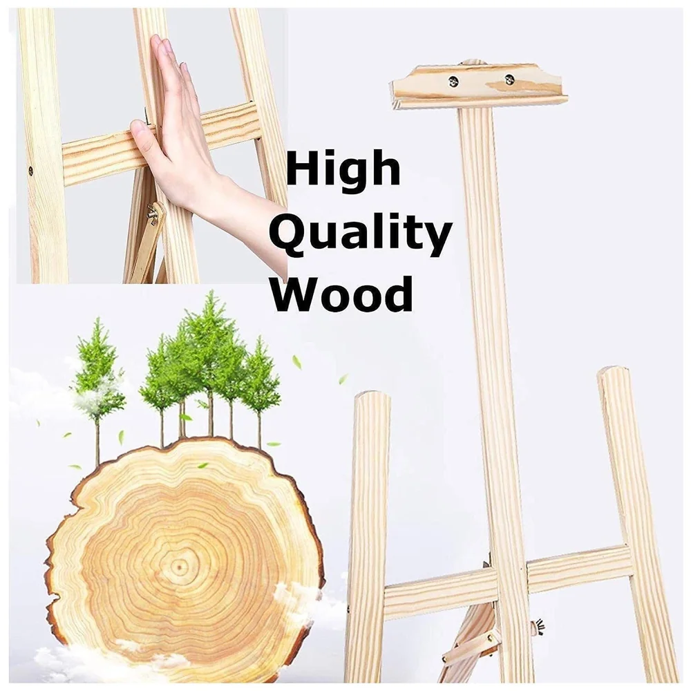 Wooden Easel Canvas Holder 6 Ft 182 cm White Board Artist Stand