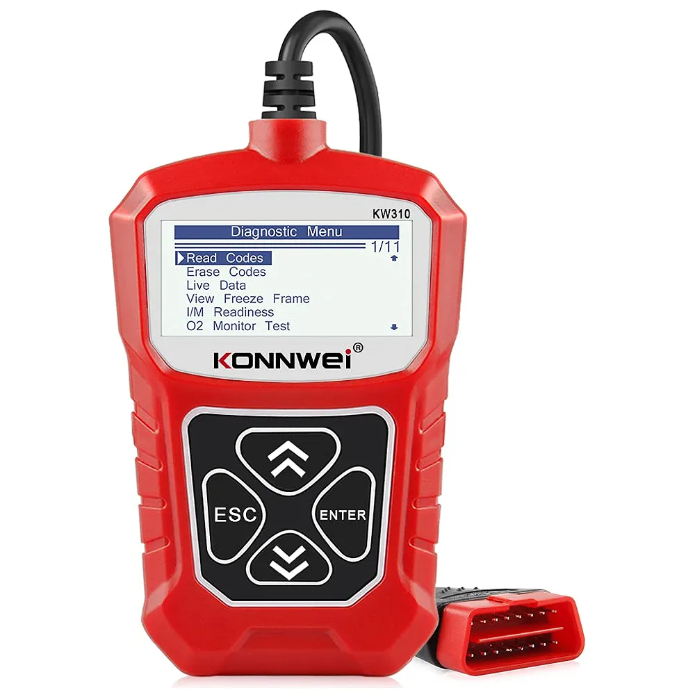 KONNWEI KW310 OBD2 Scanner Full OBDII Functions 10 Modes Automotive Engine Fault Code Reader Scan Tool for All 1996 and Newer Cars (Red)