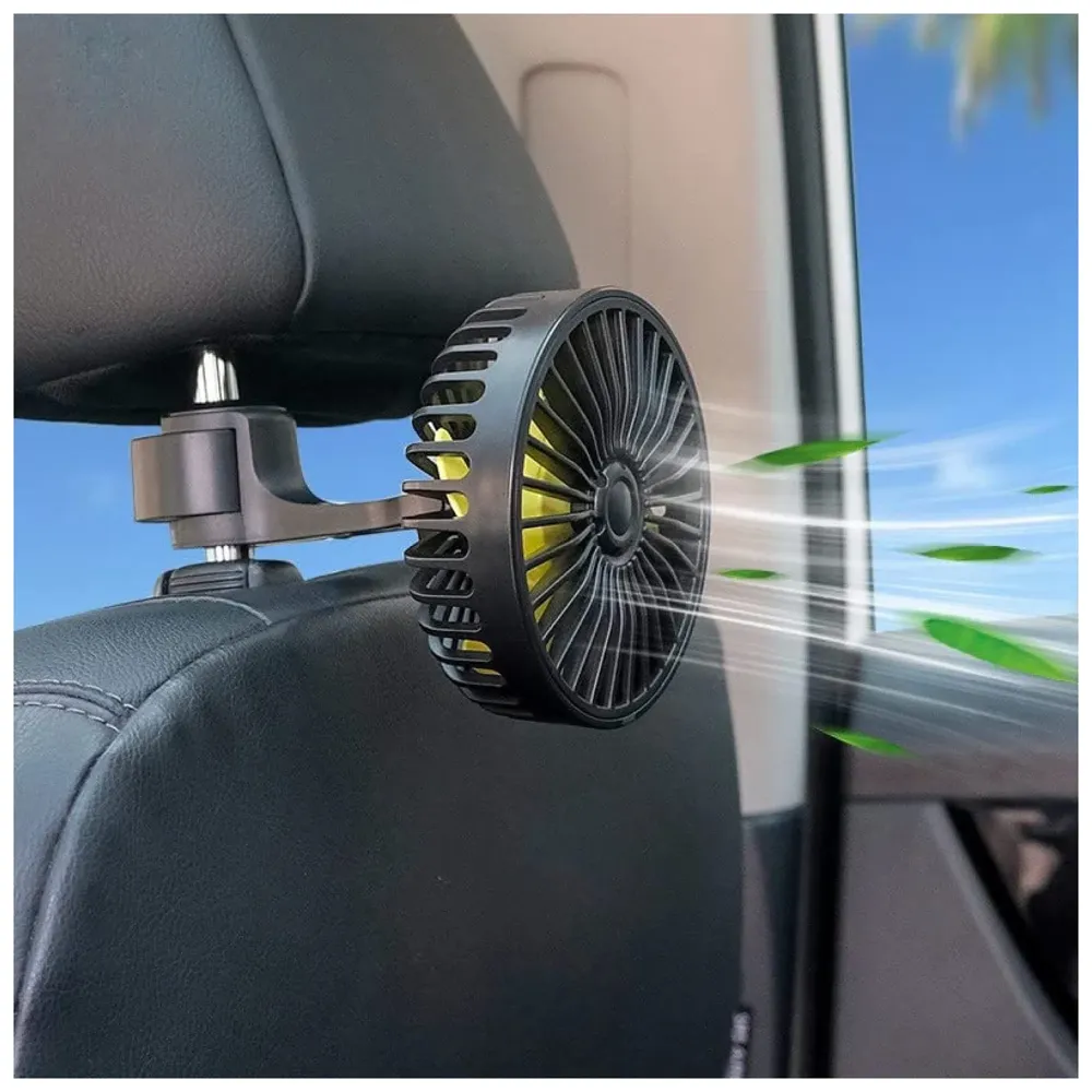 USB Fan for Car Back Seat, Plug and Play USB Fan for Baby, Back Seat Passengers, Headrest Mounted 5V USB Mini Fan with 3 Speeds, Rotatable USB Fan with USB Cable