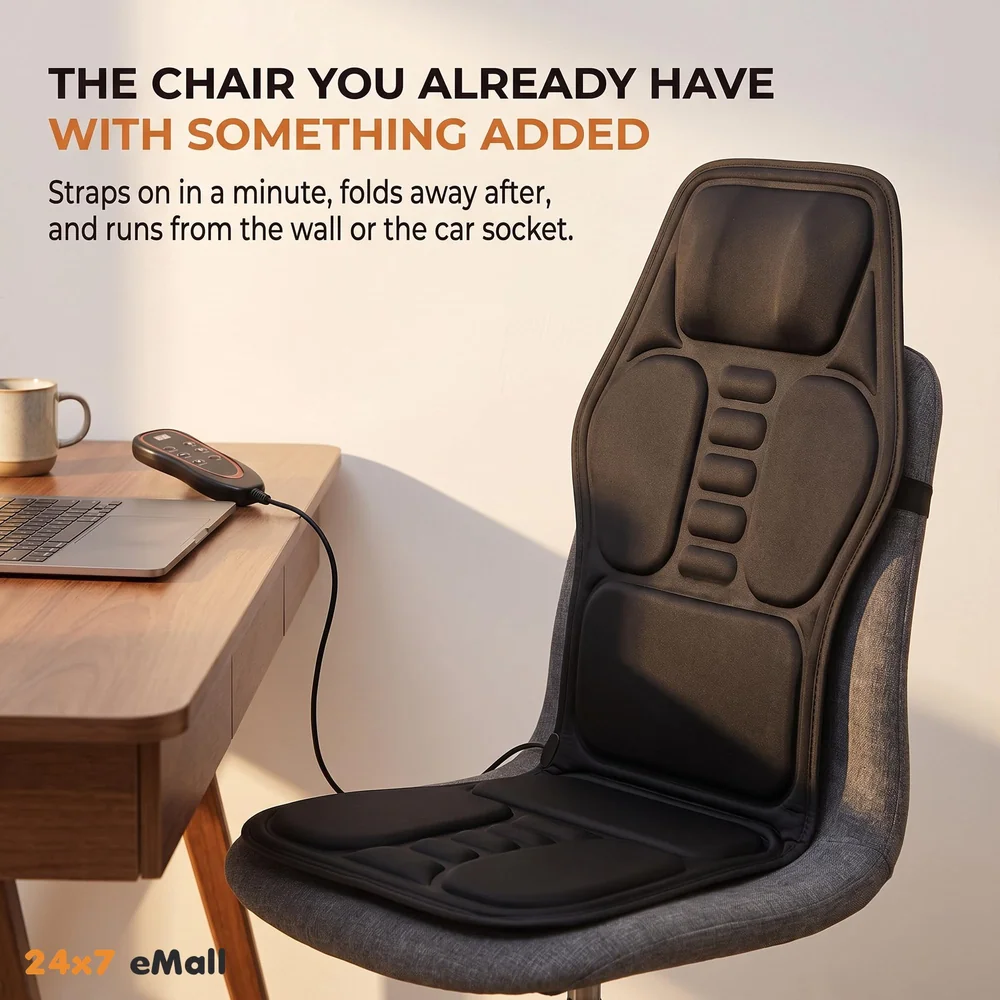 Full Body Massage Cushion With 9 Massage Modes For Home Car Office Relax Heating Vibration Back Massager Electric Body Pain Relief Seat Pad Massage Chair Cushion With Plug And Car Plug