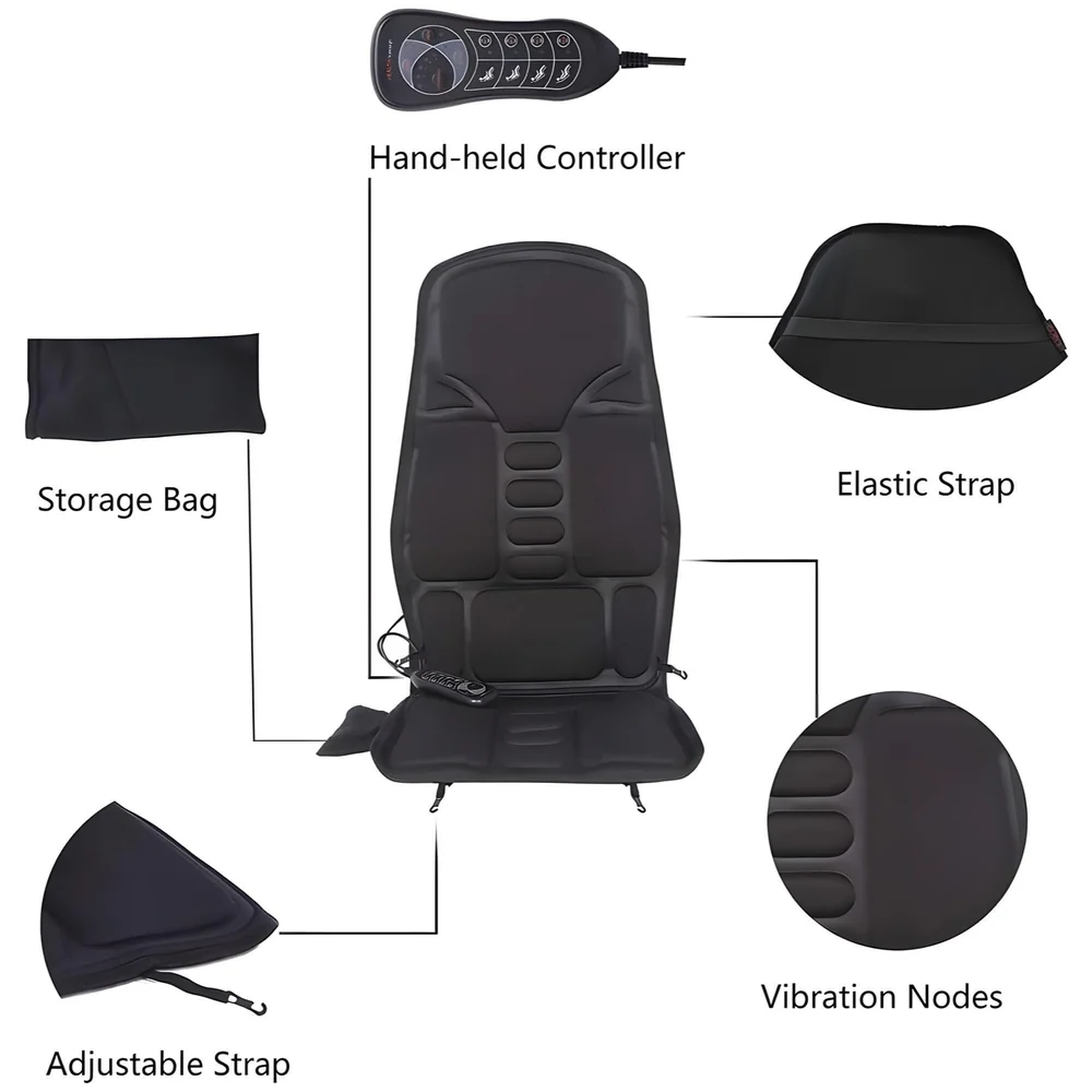 Full Body Massage Cushion With 9 Massage Modes For Home Car Office Relax Heating Vibration Back Massager Electric Body Pain Relief Seat Pad Massage Chair Cushion With Plug And Car Plug