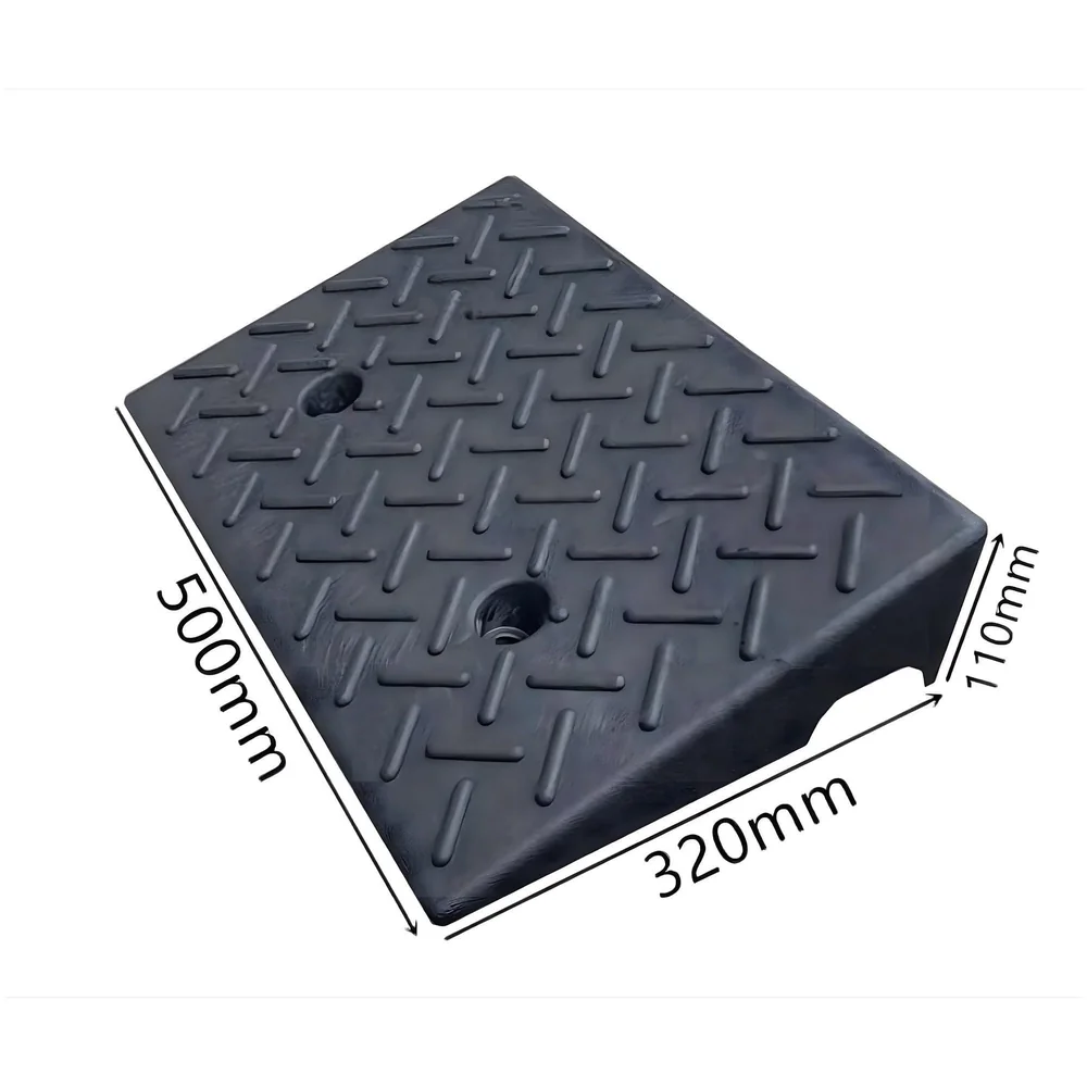 Portable Heavy Duty Curb Ramp For Cars And Bikes Scooters Wheelchairs | Anti-Slip Textured Surface | Grid Base Driveway Garage Loading Dock | 500x320x110mm