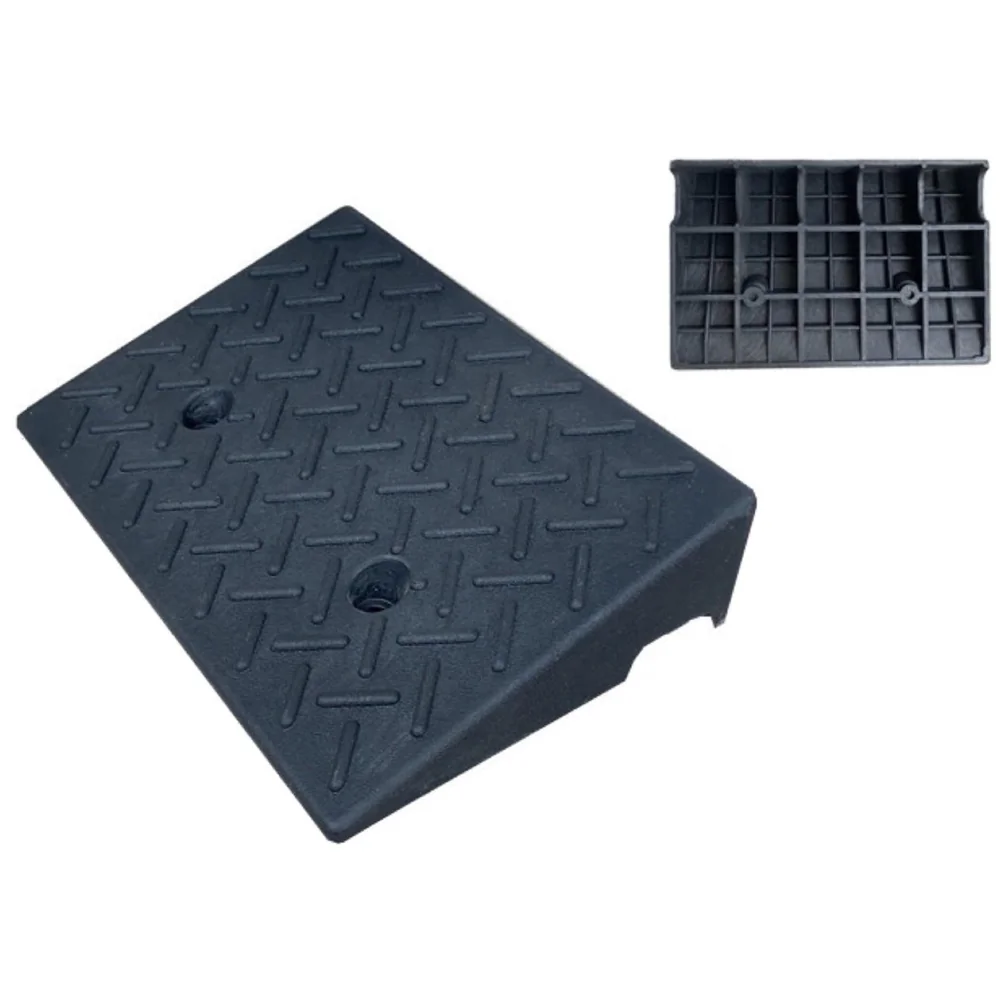 Portable Heavy Duty Curb Ramp for Cars and Bikes Scooters Wheelchairs | Anti-Slip Textured Surface | Grid Base Driveway Garage Loading Dock | 500x320x110mm Premium