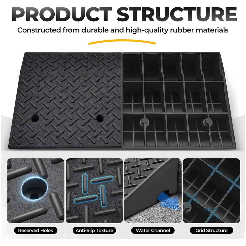 Heavy Duty Curb Ramp Anti Slip for Cars Bikes 50 x 32 x 13 cm