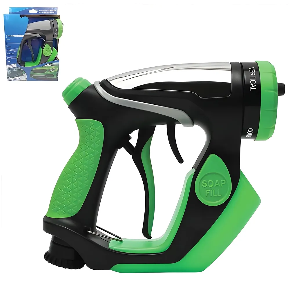 4 in 1 Car Bike Foam Wash Spray Gun Nozzle 4 Watering Modes Head
