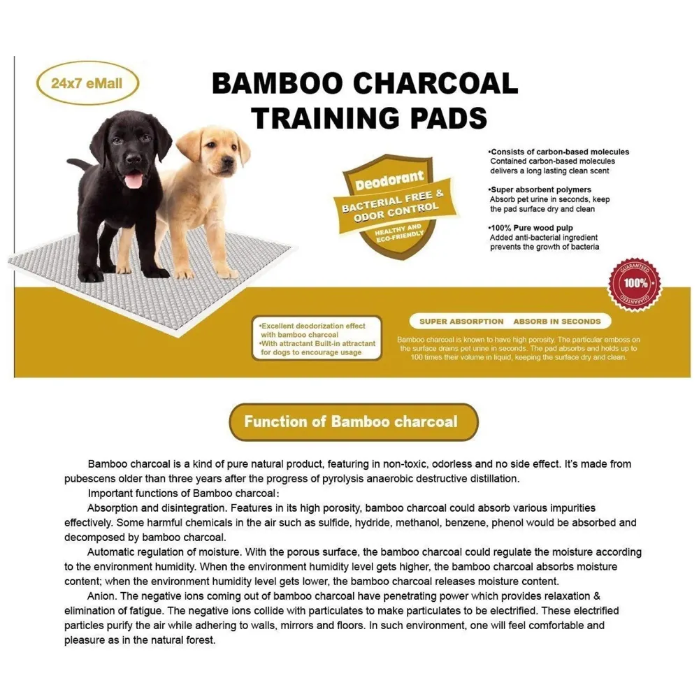 Puppy Carbon Activated Training Pad ~ Pee Pads Ideal for and Potty Training Odour Less (Carbon 60 x 60 Cms, 20)