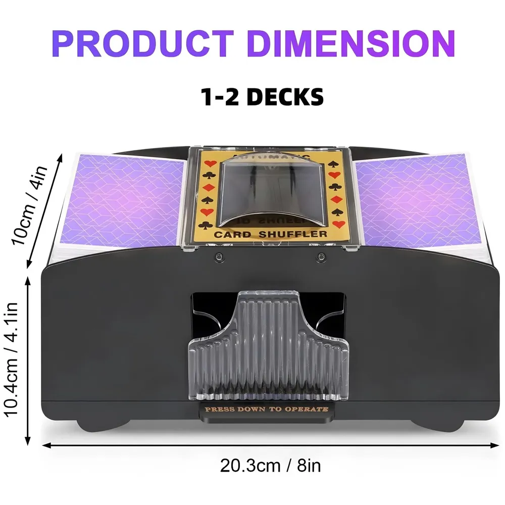Automatic Card Shuffler, Card Shuffling Machine, Electric Casino Card Shuffler for Uno, Blackjack, Texas Hold'em Poker, Home Card Games