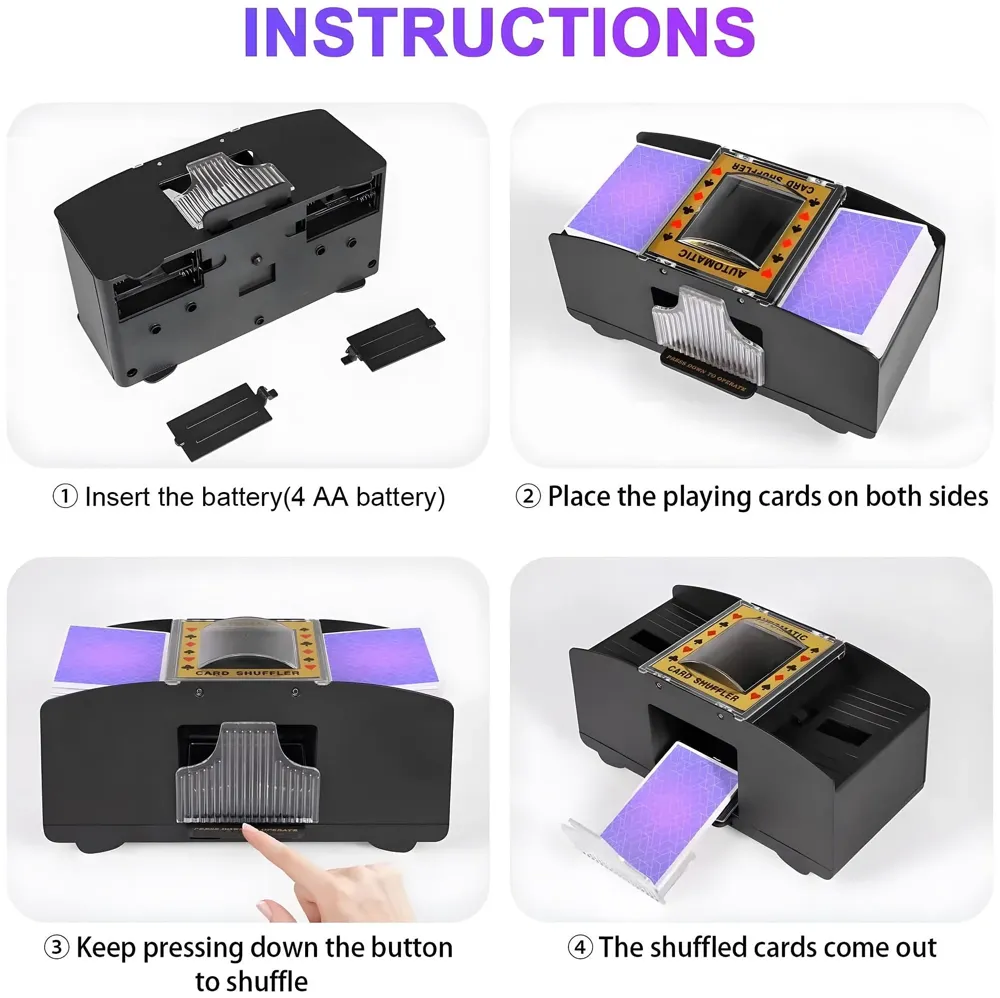 Automatic Card Shuffler, Card Shuffling Machine, Electric Casino Card Shuffler for Uno, Blackjack, Texas Hold'em Poker, Home Card Games