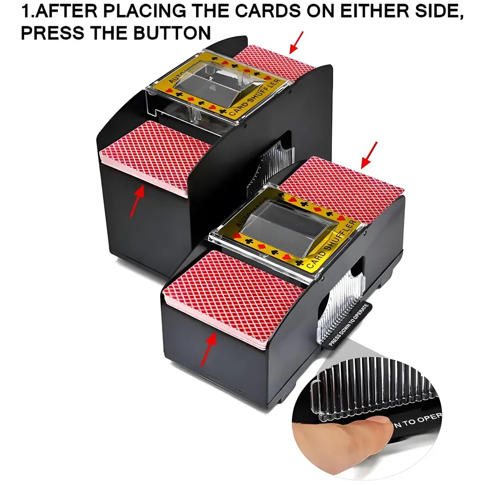 Automatic Card Shuffler, Card Shuffling Machine, Electric Casino Card Shuffler for Uno, Blackjack, Texas Hold'em Poker, Home Card Games