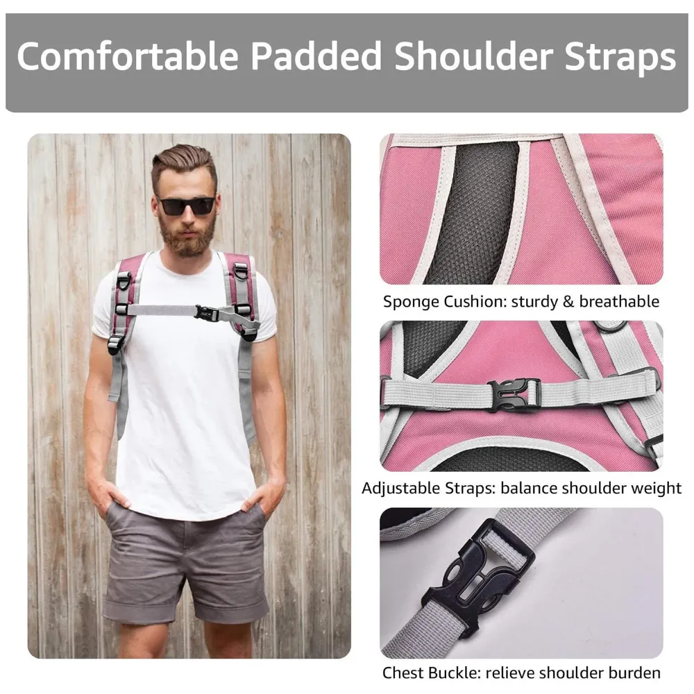 Transparent Pet Backpack Carrier Breathable Capsule Traveller for Cats and Small Dogs. Pink