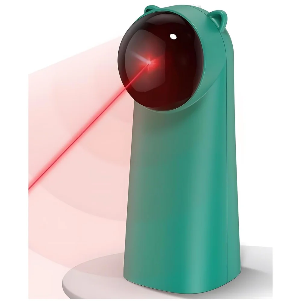 Automatic Cat Laser Toy, Interactive Laser Cat Toys Rotating Catch Training, Placing High, 5 Random Pattern, Automatic On Off and Silent, 3 Speed Modes