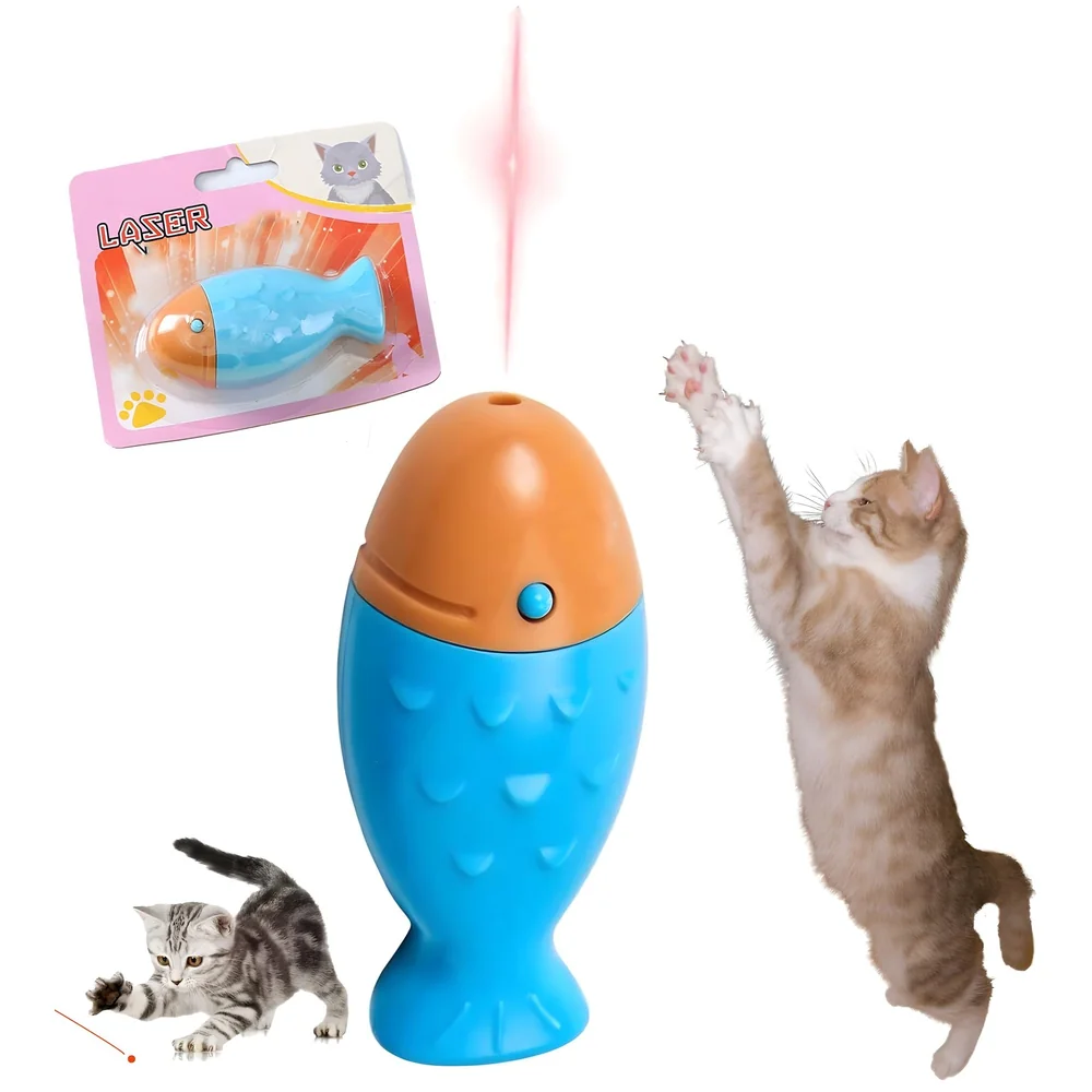 Fish Shape Cat Laser Toy LED Red Dot Pointer Pen Kittens and Cats