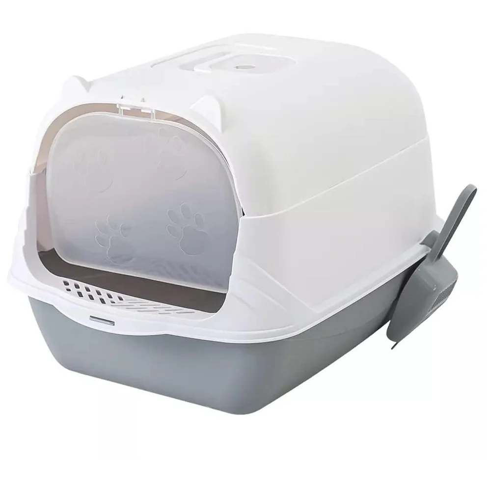 Cat Litter Box Tray with Dome Scoop Foul Smell Absorber 18 inch