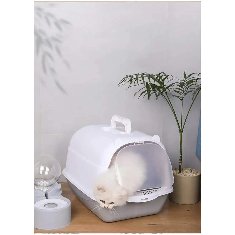 Cat Litter Box Tray with Dome Scoop Foul Smell Absorber 18 inch