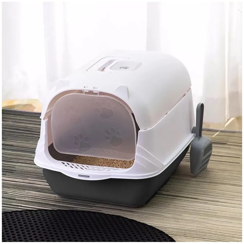 Pink Cat Litter Box Tray Dome Scoop Foul Smell Absorber 18 inch