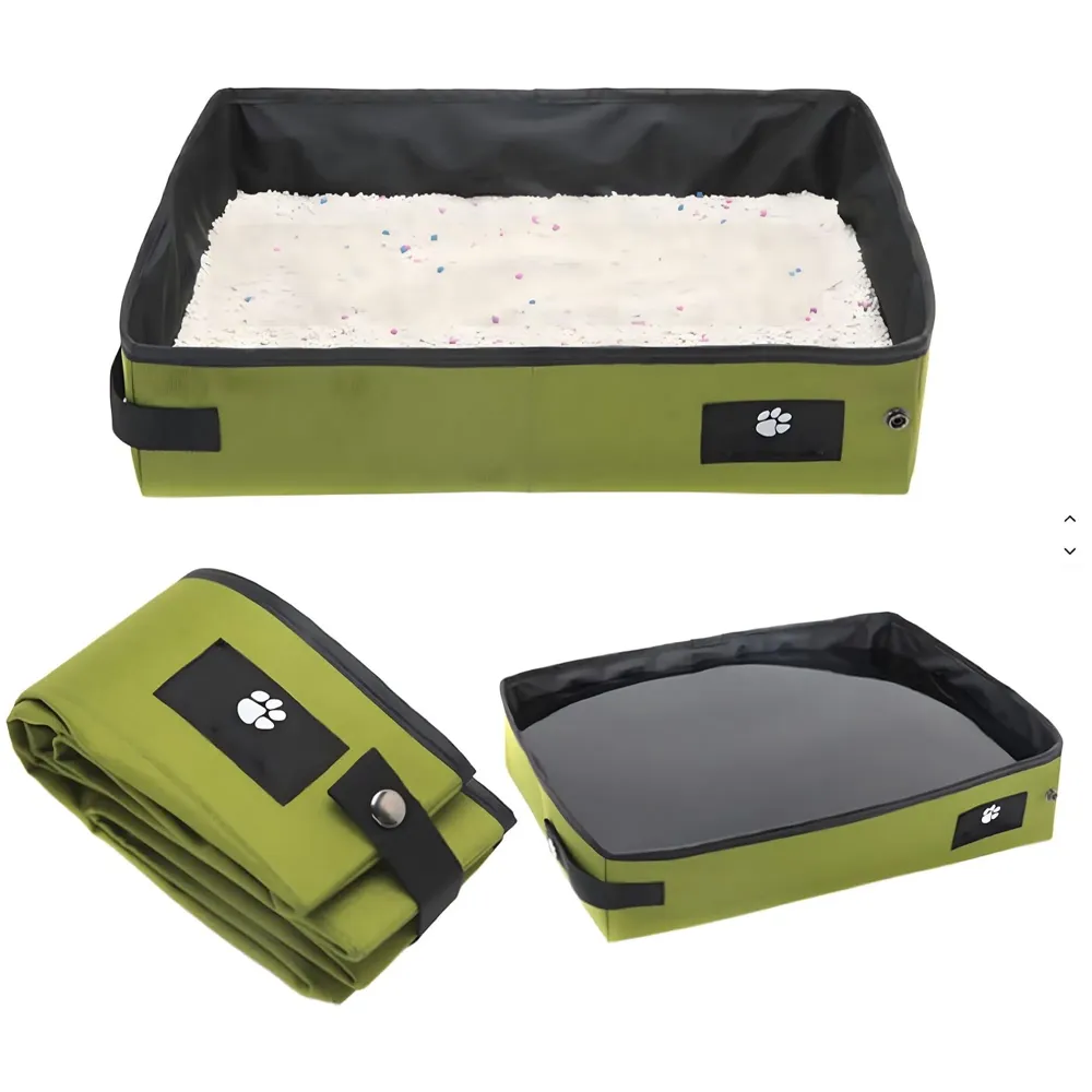 Small Foldable cat Litter Box, Cloth Portable for Travel, Waterproof, Easy to Clean, Home Use, 38 x 30 cm for Small Cats and Kittens