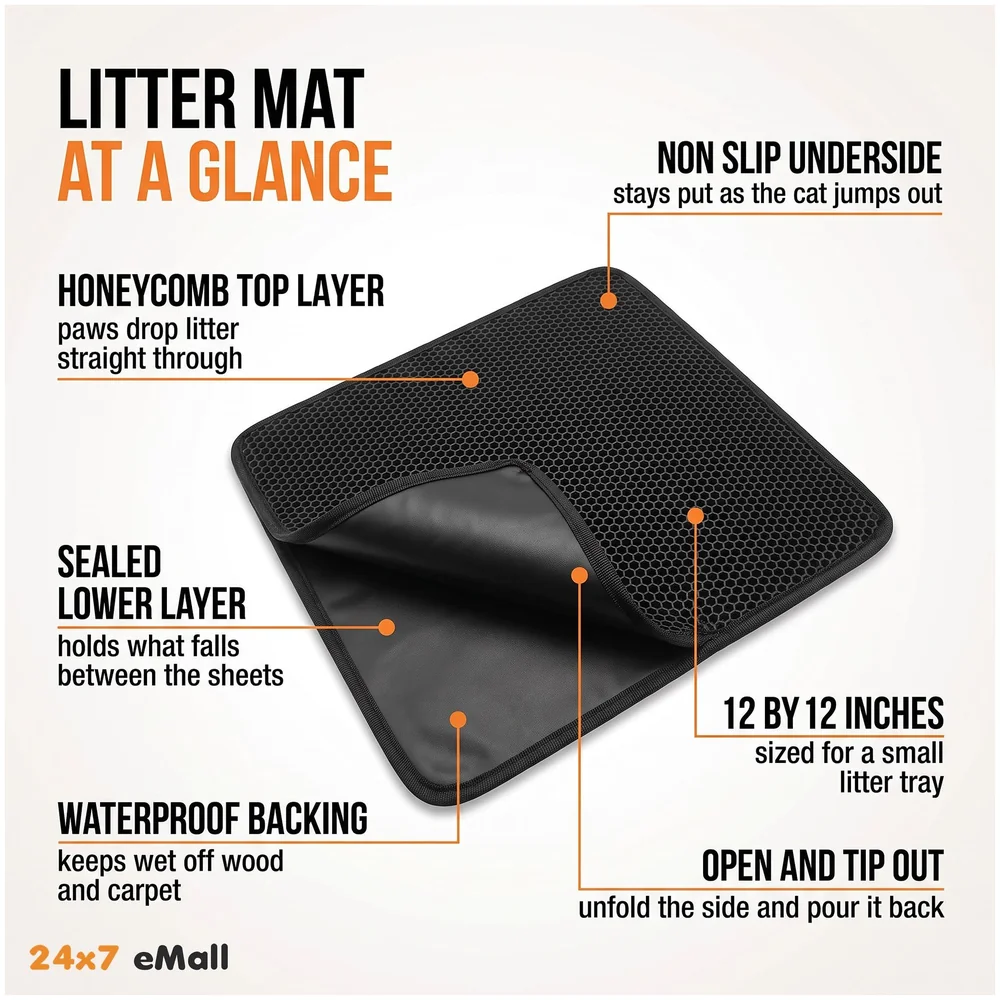 Cat Litter Mat 12 x 12 Inch Small Honeycomb Double Layer Trap