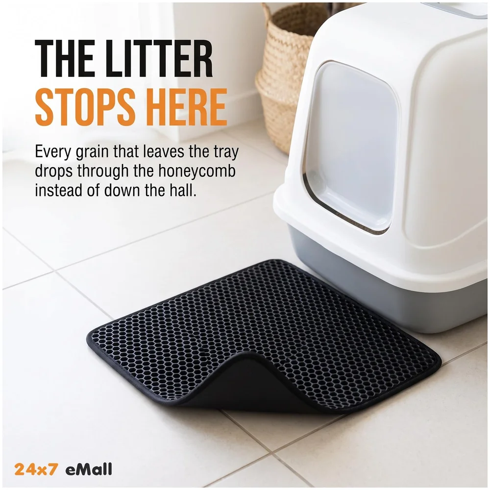 Cat Litter Mat 12 x 12 Inch Small Honeycomb Double Layer Trap