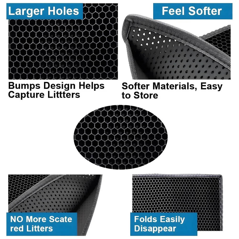 Cat Litter Mat 12 x 12 Inch Small Honeycomb Double Layer Trap