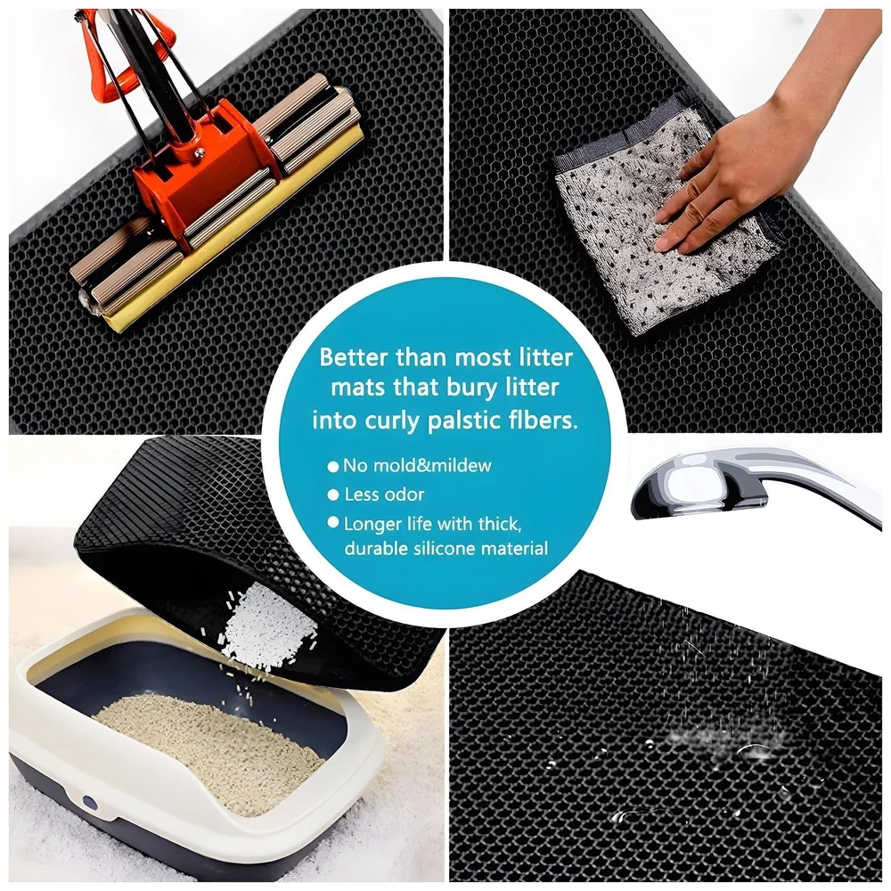 Cat Litter Mat 12 x 12 Inch Small Honeycomb Double Layer Trap