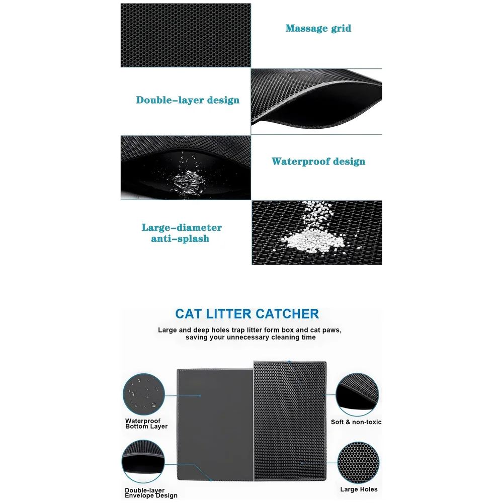 Cat Litter Mat 12 x 12 Inch Small Honeycomb Double Layer Trap