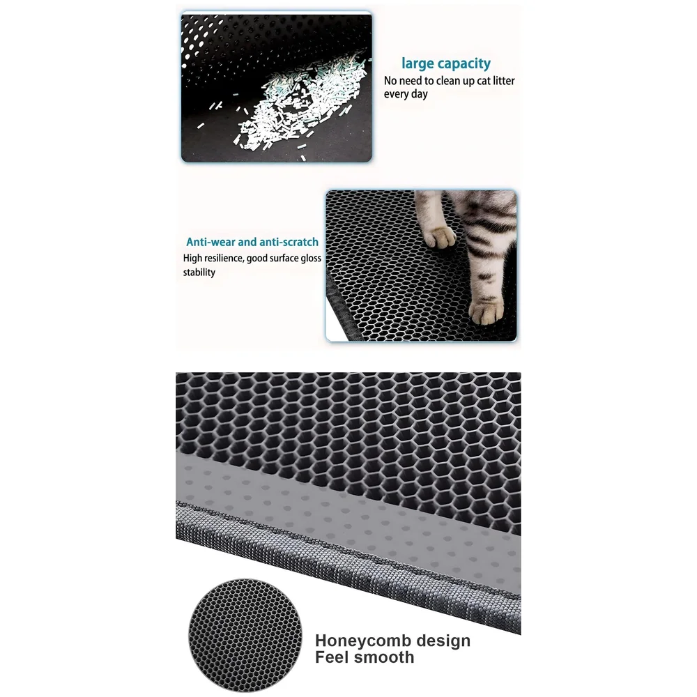 Cat Litter Mat 12 x 12 Inch Small Honeycomb Double Layer Trap