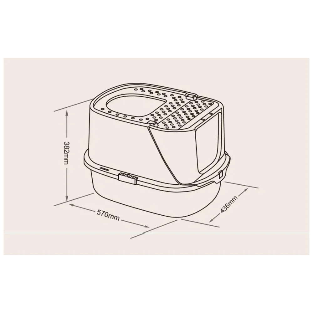Large Cat Litter Box Flip Open Folding Front Top Entry with Scoop