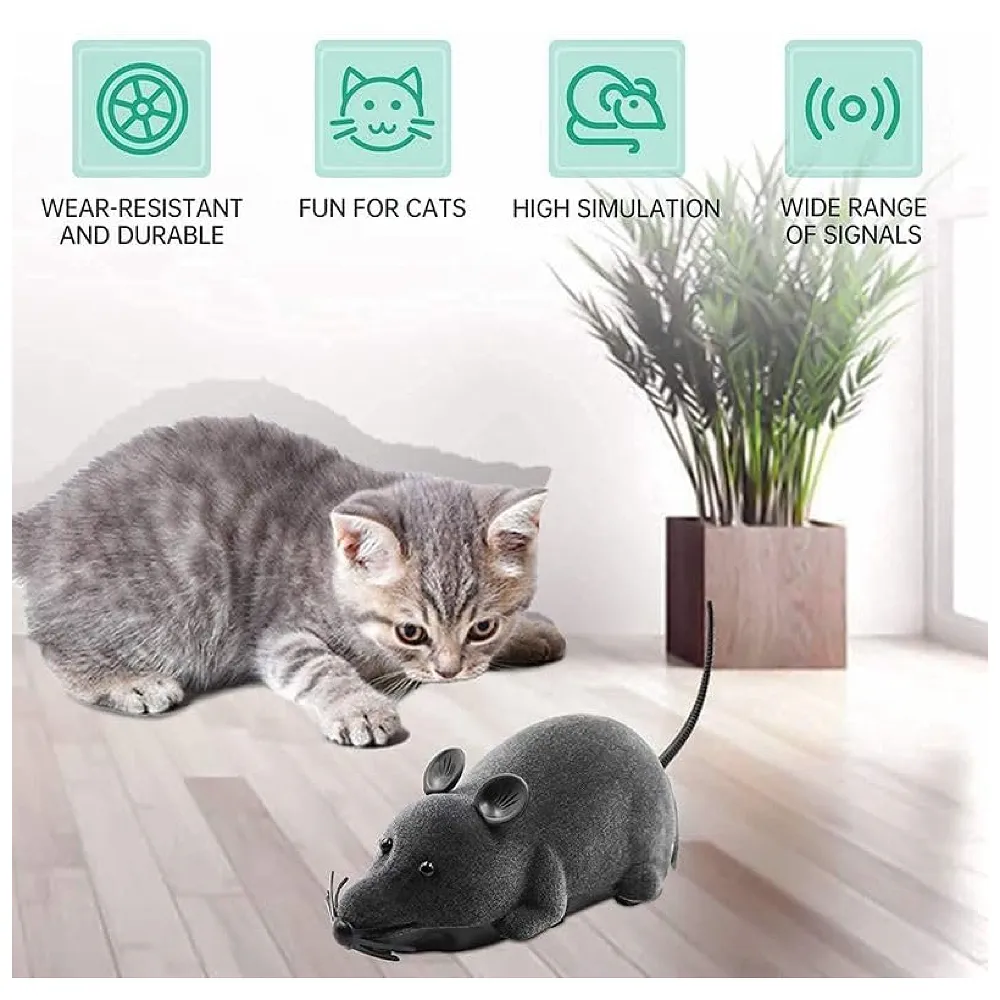 Remote Control Cat Toy, Mouse Shaped, Interactive Play Chasing Running Play time