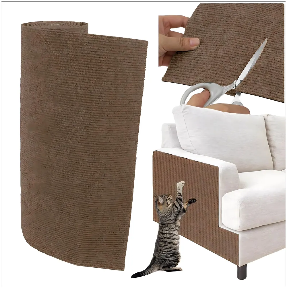Cat Scratcher Sofa Protector Self Adhesive Mat 40x100 cm Brown