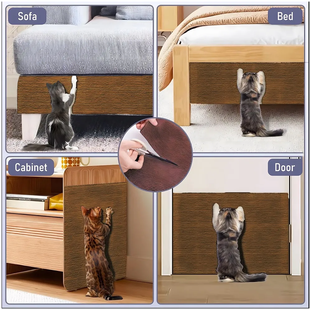 Cat Scratcher Sofa Protector Self Adhesive Mat 40x100 cm Brown