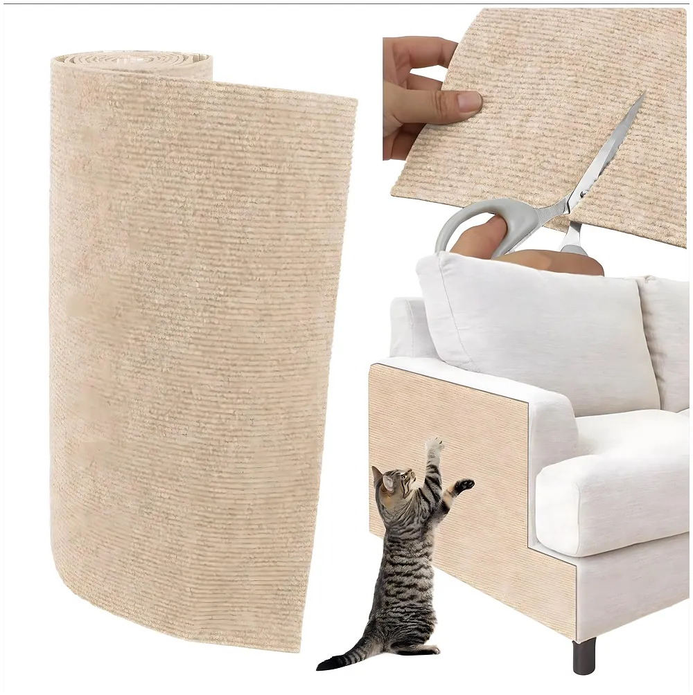 Cat Scratcher Sofa Protector Self Adhesive Mat 40x100 cm Khaki