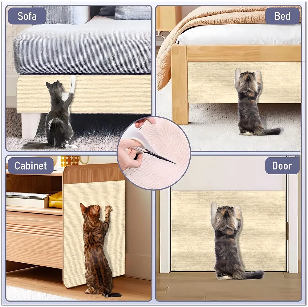 Cat Scratcher Sofa Protector Self Adhesive Mat 40x100 cm Khaki