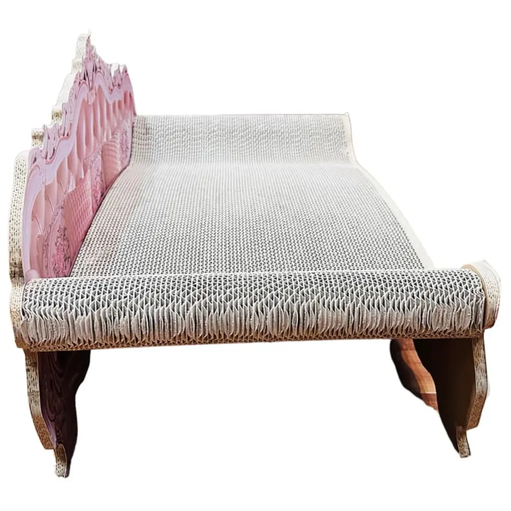 Large Cat Sofa with Toy Made of Scratch Pads Cat Bed Cat Box Chair Cat Ball Toy Size - 75 x 38 x 37 Cm